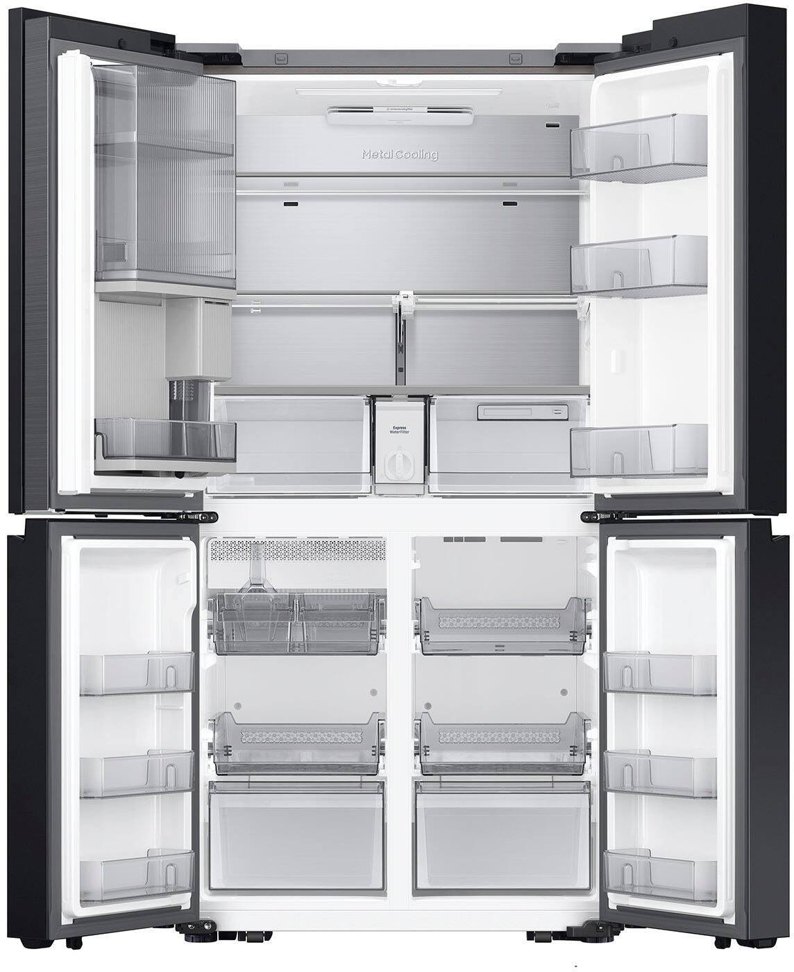 Alt View 17. Samsung - Bespoke 23 Cu. Ft. 4-Door Flex French Door Counter Depth Refrigerator with Beverage Zone and Auto Open Door - Stainless Steel.