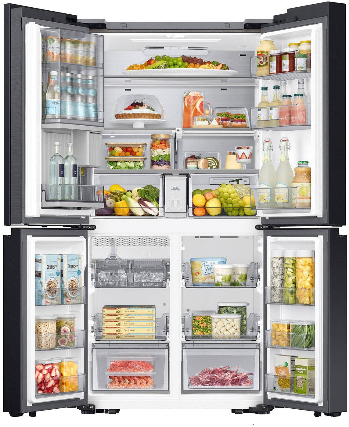 Alt View 18. Samsung - Bespoke 23 Cu. Ft. 4-Door Flex French Door Counter Depth Refrigerator with Beverage Zone and Auto Open Door - Stainless Steel.