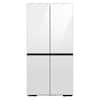 Front. Samsung - Bespoke 29 Cu. Ft. 4-Door Flex French Door Refrigerator with Beverage Center - White Glass.