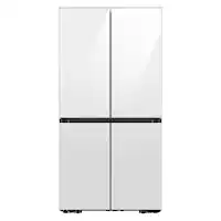Samsung - Bespoke 29 Cu. Ft. 4-Door Flex French Door Refrigerator with Beverage Center - White Glass - Front_Zoom