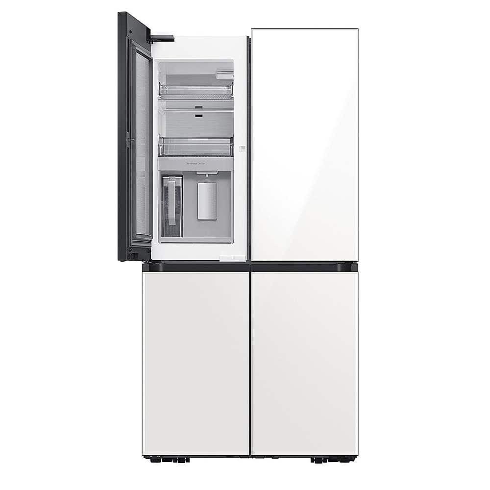 Alt View 11. Samsung - Bespoke 29 Cu. Ft. 4-Door Flex French Door Refrigerator with Beverage Center - White Glass.