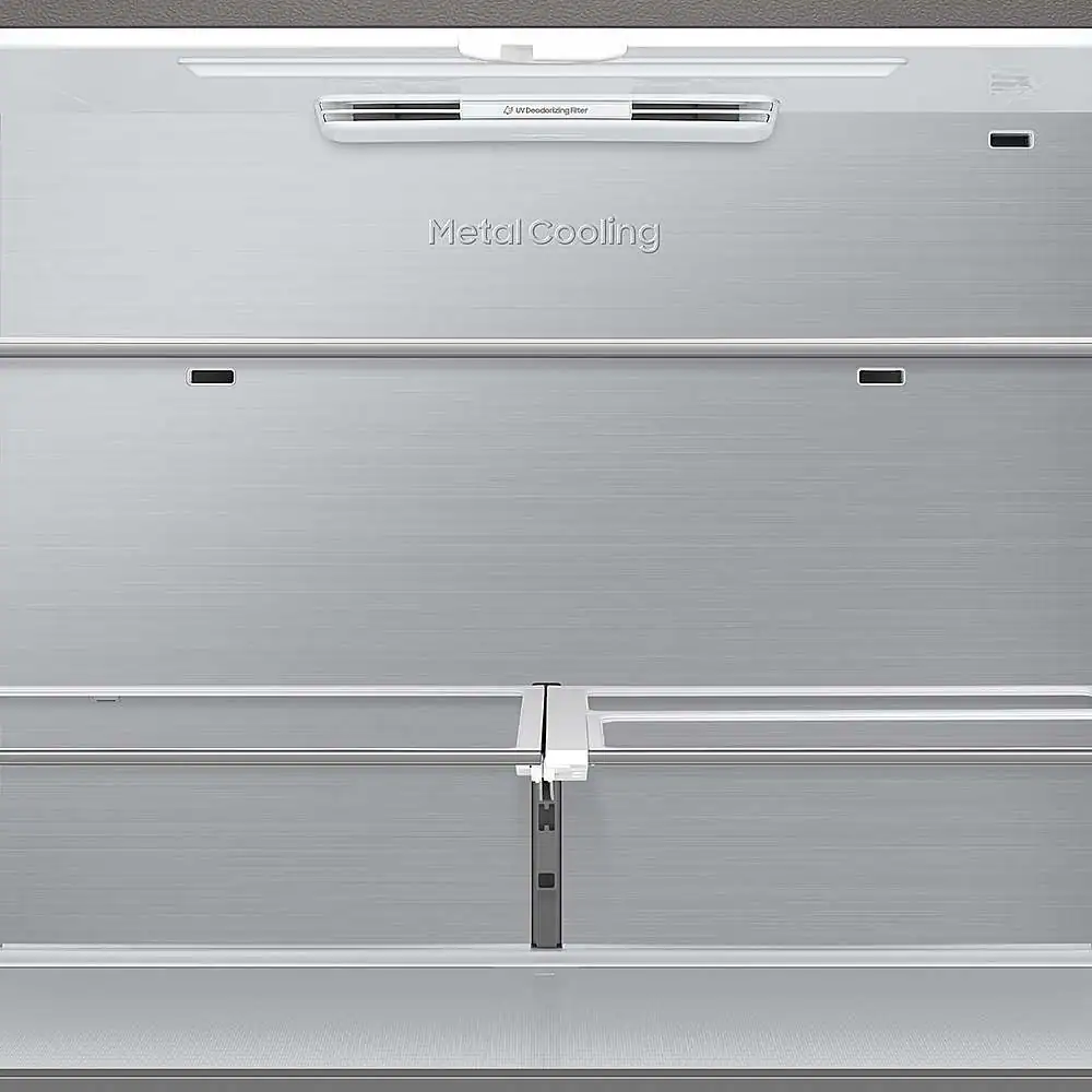 Alt View 25. Samsung - Bespoke 29 Cu. Ft. 4-Door Flex French Door Refrigerator with Beverage Center - White Glass.