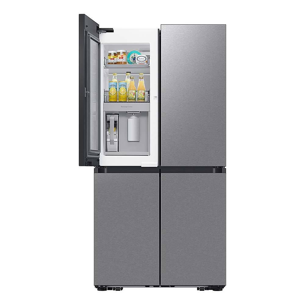 Alt View 11. Samsung - Bespoke 23 Cu. Ft. 4-Door Flex French Door Counter Depth Refrigerator with Beverage Center - Stainless Steel.