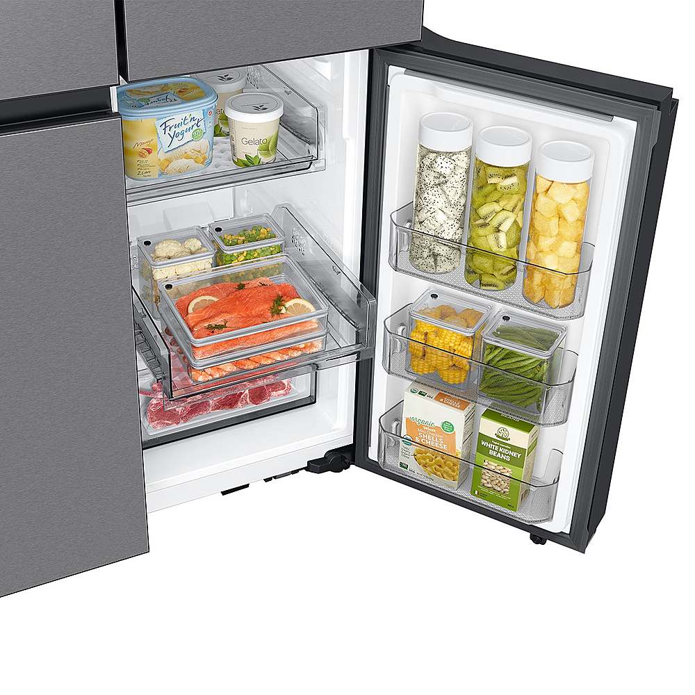 Alt View 19. Samsung - Bespoke 23 Cu. Ft. 4-Door Flex French Door Counter Depth Refrigerator with Beverage Center - Stainless Steel.