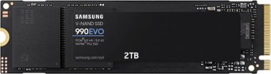 Samsung - 990 EVO SSD 2TB Internal SSD PCIe Gen 4x4 | Gen 5x2 M.2 2280, Speeds Up to 5,000MB/s - Front_Zoom