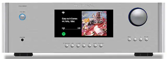 Front. Rotel - RAS-5000 220W 2-Ch Integrated Streaming Stereo Amplifier - Silver.