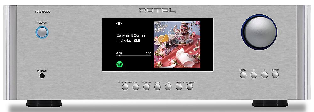 Front. Rotel - RAS-5000 220W 2-Ch Integrated Streaming Stereo Amplifier - Silver.
