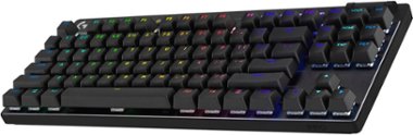 Logitech - PRO X TKL LIGHTSPEED Wireless Mechanical Clicky Switch Gaming Keyboard with LIGHTSYNC RGB - Black - Front_Zoom