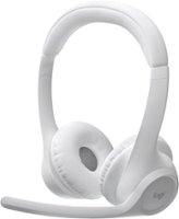 Logitech - Zone 300 Wireless Bluetooth On-ear Headset With Noise-Canceling Microphone - Off-White - Front_Zoom