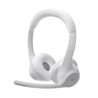 Logitech - Zone 300 Wireless Bluetooth On-ear Headset With Noise-Canceling Microphone - Off-White - Front_Zoom