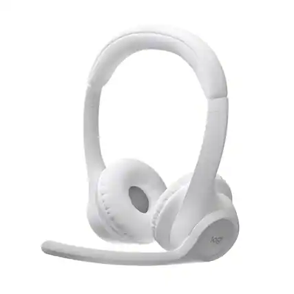 Front. Logitech - Zone 300 Wireless Bluetooth On-ear Headset With Noise-Canceling Microphone - Off-White.