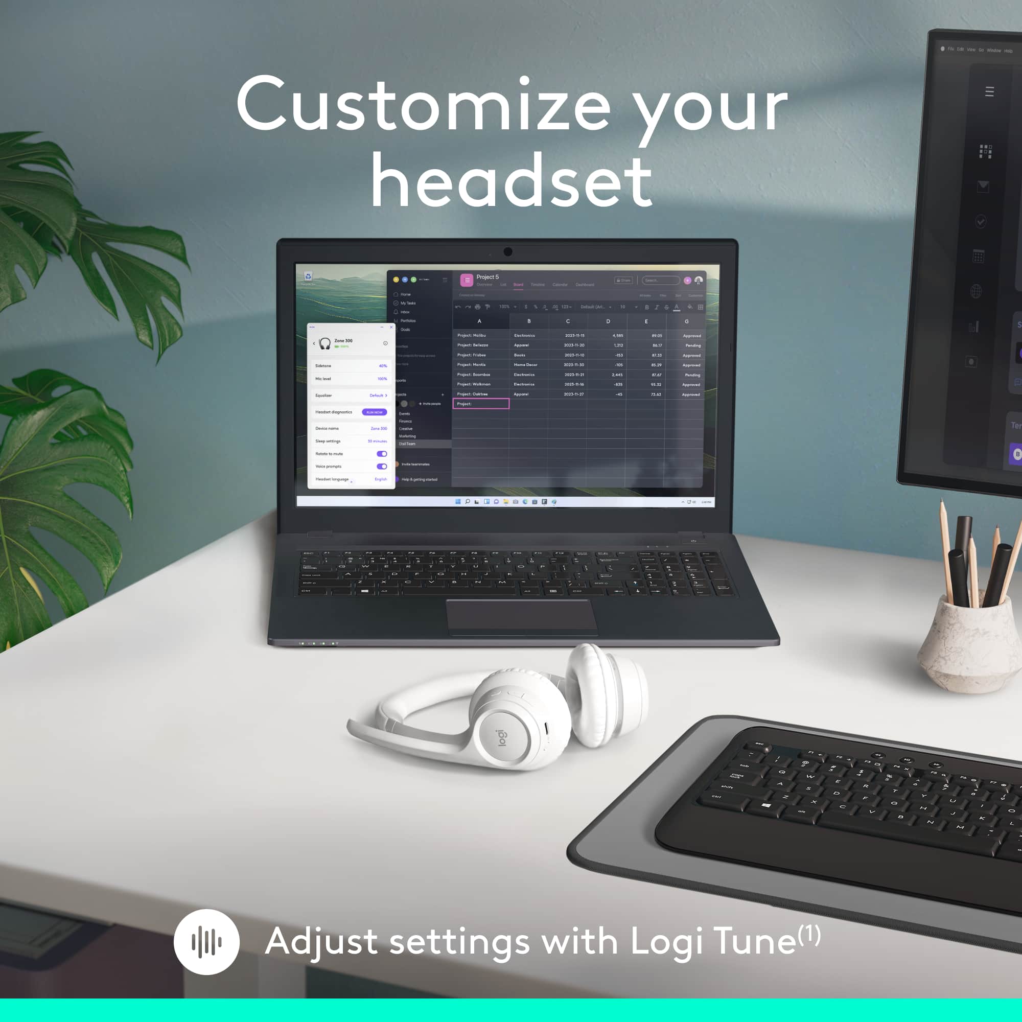 Customize your headset with Logi Tune(1)