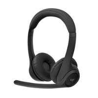 Logitech - Zone 300 Wireless Bluetooth On-ear Headset With Noise-Canceling Microphone - Black - Front_Zoom