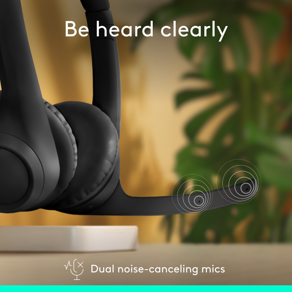 Zoom in on Be heard clearly with dual noise-canceling mics.