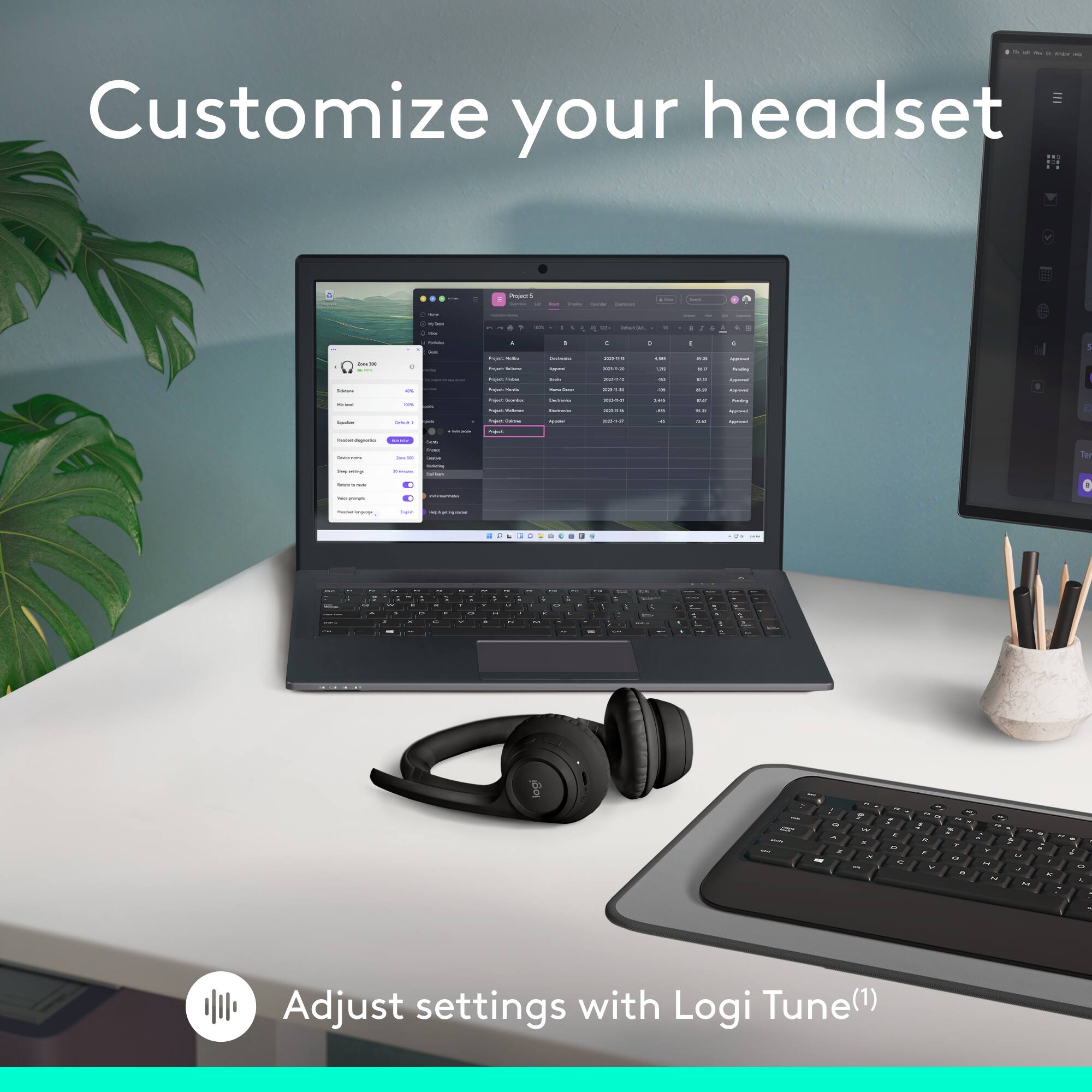 Customize your headset - Adjust settings with Logi Tune(1)