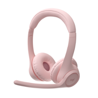 Logitech - Zone 300 Wireless Bluetooth On-ear Headset With Noise-Canceling Microphone - Rose - Front_Zoom
