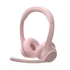 Front. Logitech - Zone 300 Wireless Bluetooth On-ear Headset With Noise-Canceling Microphone - Rose.