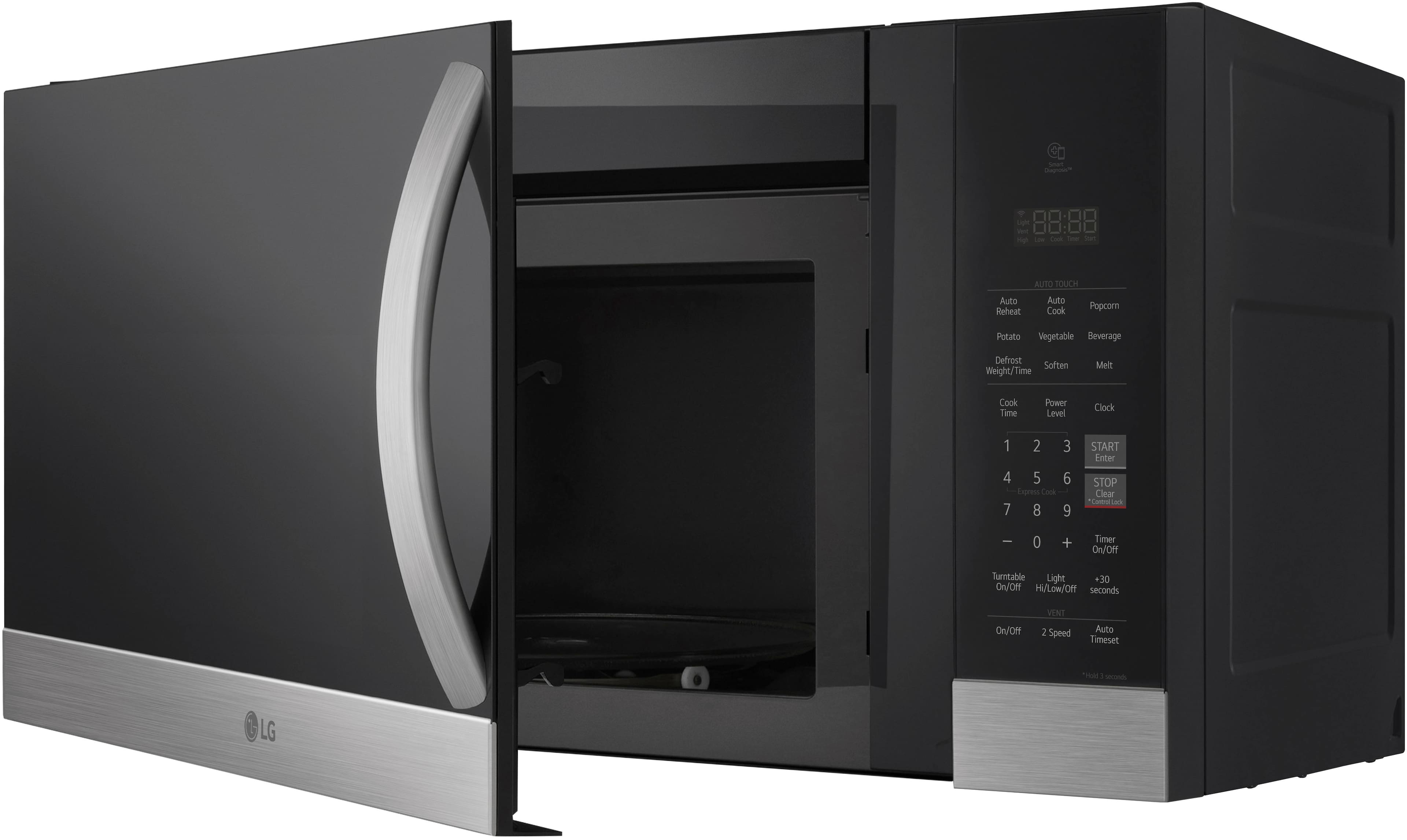 Alt View 14. LG - 1.7 Cu. Ft. Over-The-Range Microwave with Sensor Cook and EasyClean - PrintProof Stainless Steel.