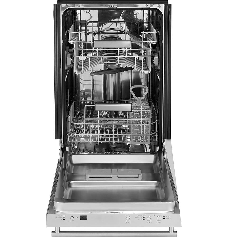 Alt View 2. GE - 18" Compact Top Control Built-In Stainless Steel Tub Dishwasher with Piranha Hard Food Disposer and 47 dBA - Custom Panel Ready.