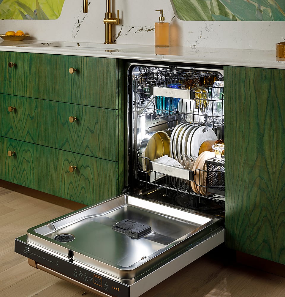 Alt View 23. Café - Top Control Smart Built-In Stainless Steel Tub Dishwasher with 3rd Rack, LED Lighting and 39 dBA - Matte White.