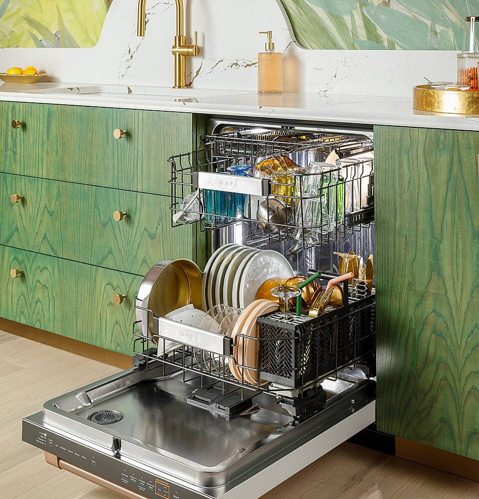 Alt View 25. Café - Top Control Smart Built-In Stainless Steel Tub Dishwasher with 3rd Rack, LED Lighting and 39 dBA - Matte White.