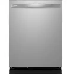 GE Profile - 24" Top Control Smart Built-In Tub Dishwasher w/ 3rd Rack, Leak Defense w/ Active Flood Protect, 39 dBA - Stainless Steel - Front_Zoom