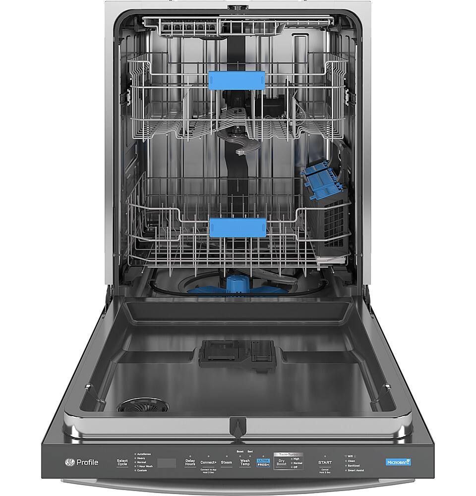 Alt View 11. GE Profile - Top Control Smart Built-In Stainless Steel Tub Dishwasher with 3rd Rack, Dedicated Jet Targeted Wash and 39 dBA - Stainless Steel.