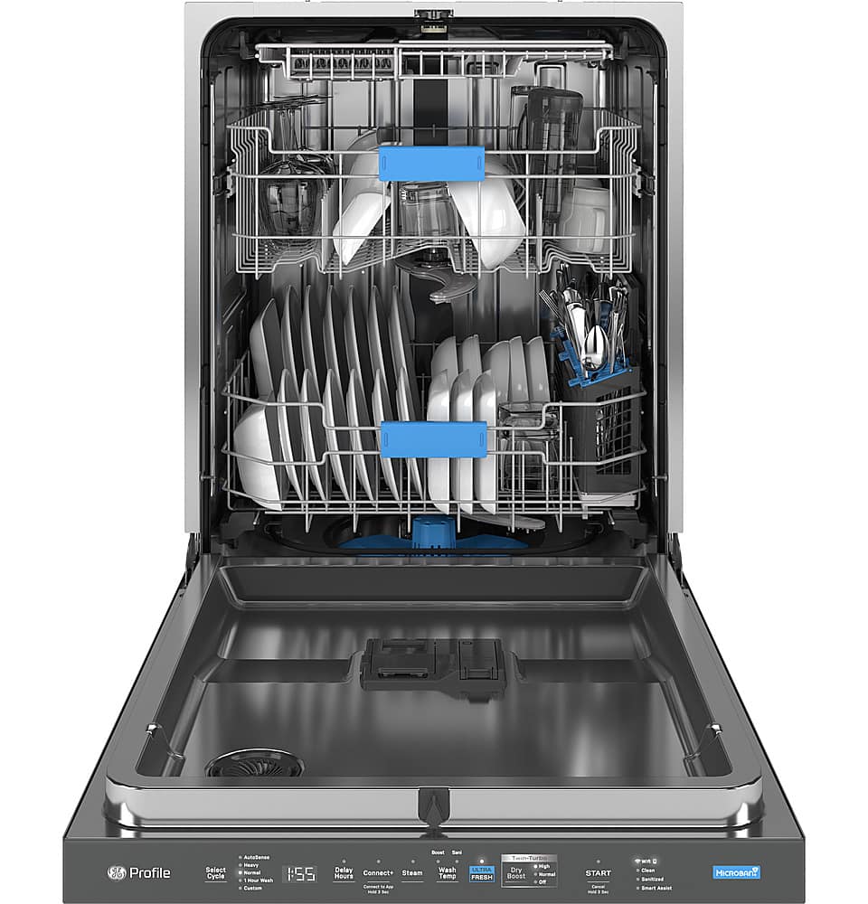 Alt View 12. GE Profile - Top Control Smart Built-In Stainless Steel Tub Dishwasher with 3rd Rack, Dedicated Jet Targeted Wash and 39 dBA - Stainless Steel.