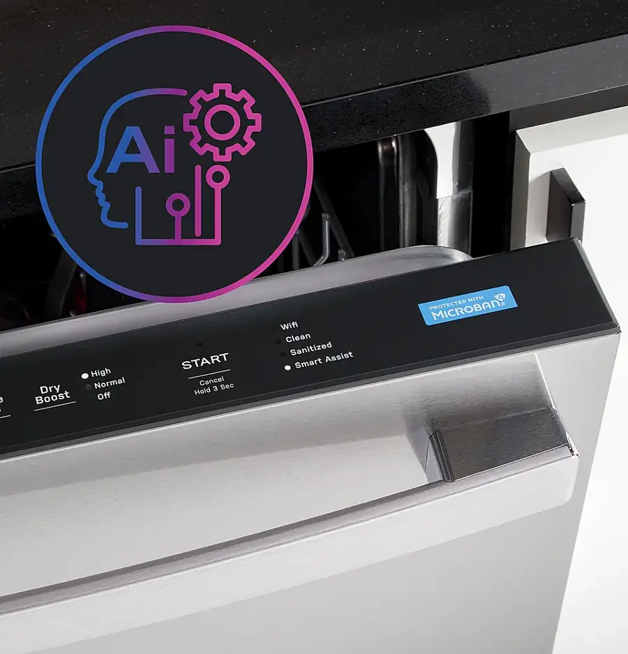 Alt View 17. GE Profile - Top Control Smart Built-In Stainless Steel Tub Dishwasher with 3rd Rack, Dedicated Jet Targeted Wash and 39 dBA - Stainless Steel.