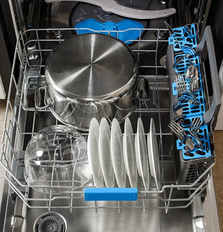 Alt View 26. GE Profile - Top Control Smart Built-In Stainless Steel Tub Dishwasher with 3rd Rack, Dedicated Jet Targeted Wash and 39 dBA - Stainless Steel.