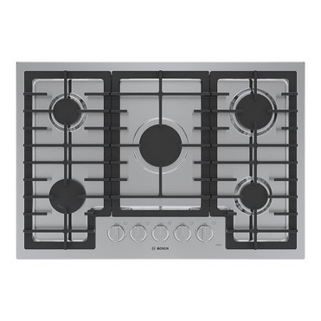 Bosch - 500 Series 30" Built-In Gas Cooktop with 5 burners - Stainless Steel