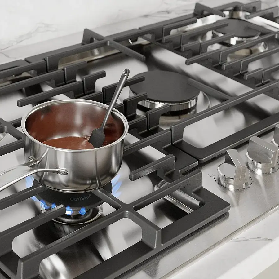 Alt View 16. Bosch - 500 Series 30" Built-In Gas Cooktop with 5 burners - Stainless Steel.