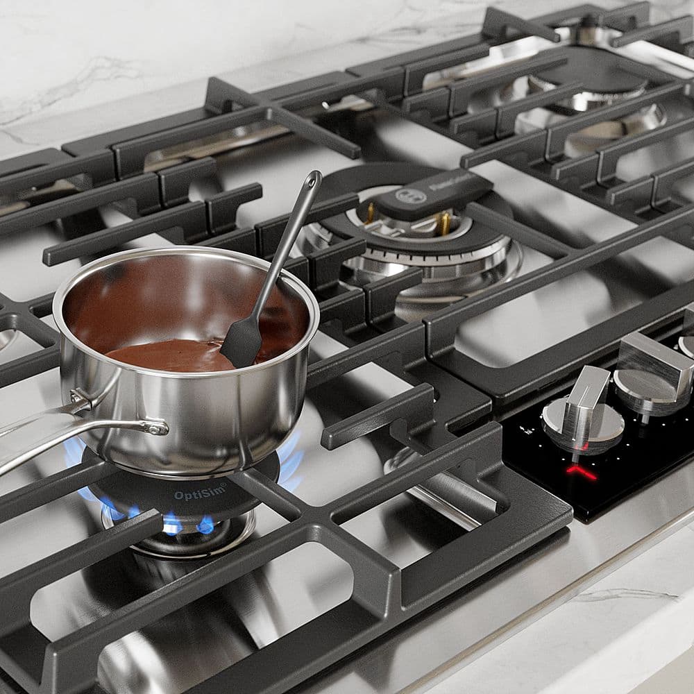 Alt View 16. Bosch - Benchmark Series 36" Built-In Gas Cooktop with 5 burners with FlameSelect - Stainless Steel.