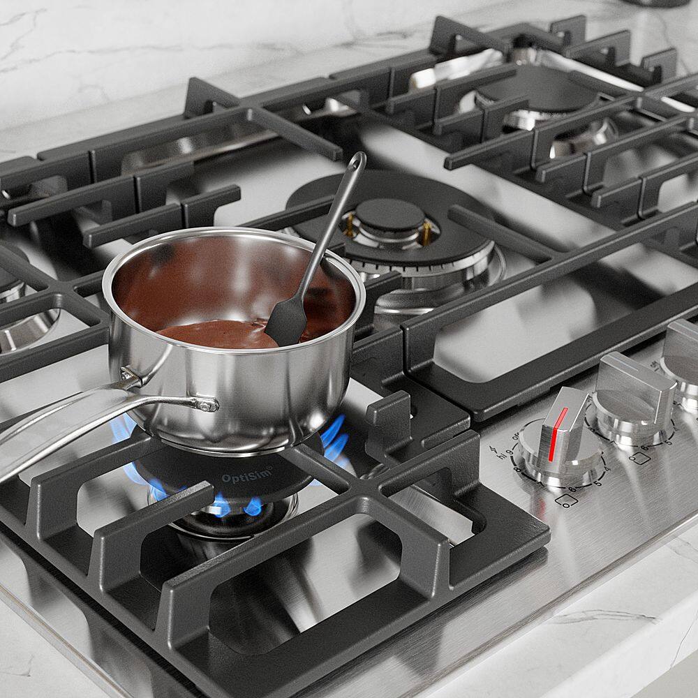 Alt View 16. Bosch - 800 Series 30" Built-In Gas Cooktop with 5 burners with FlameSelect - Stainless Steel.