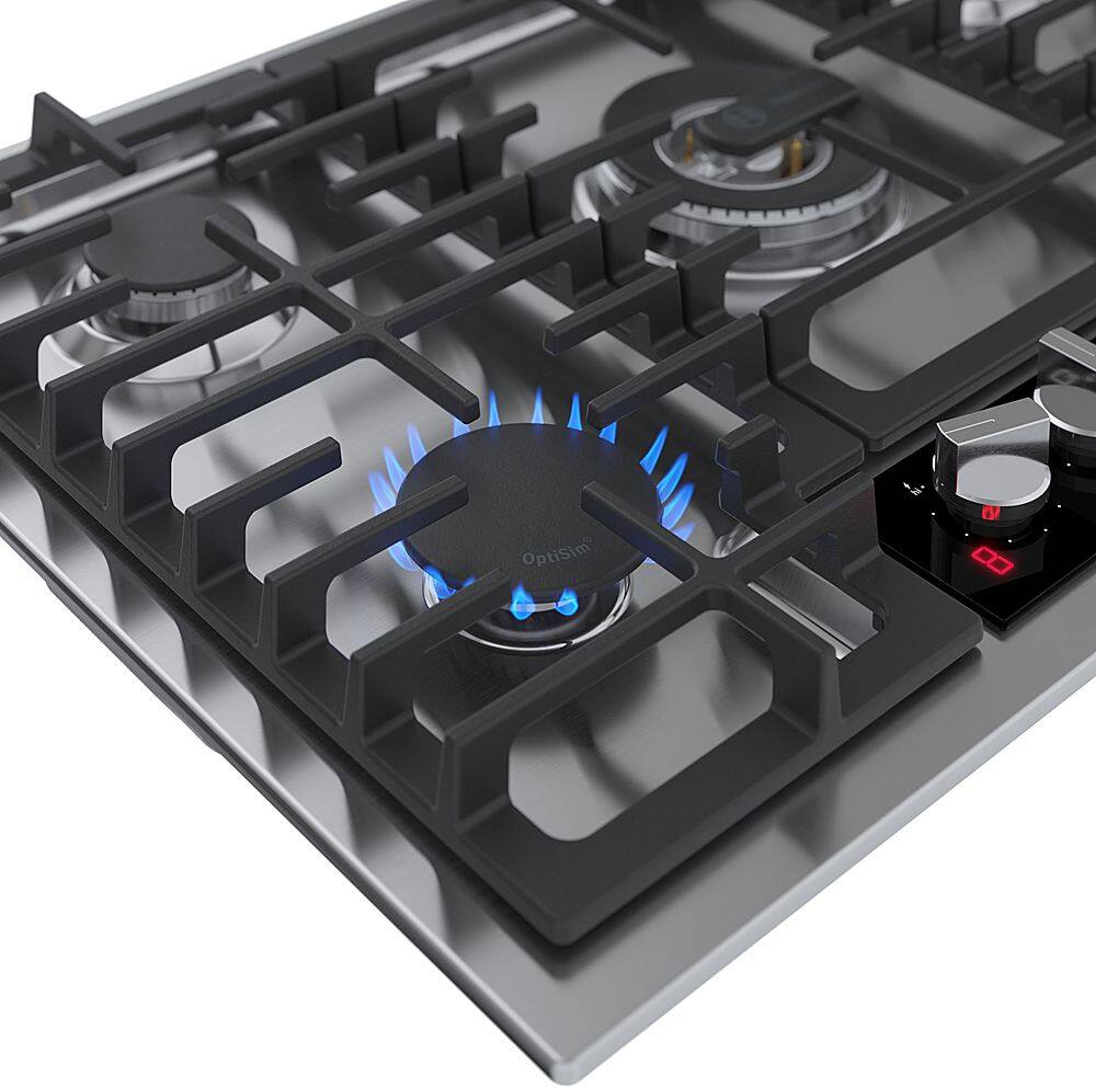 Alt View 11. Bosch - Benchmark Series 30" Built-In Gas Cooktop with 5 burners with FlameSelect - Stainless Steel.