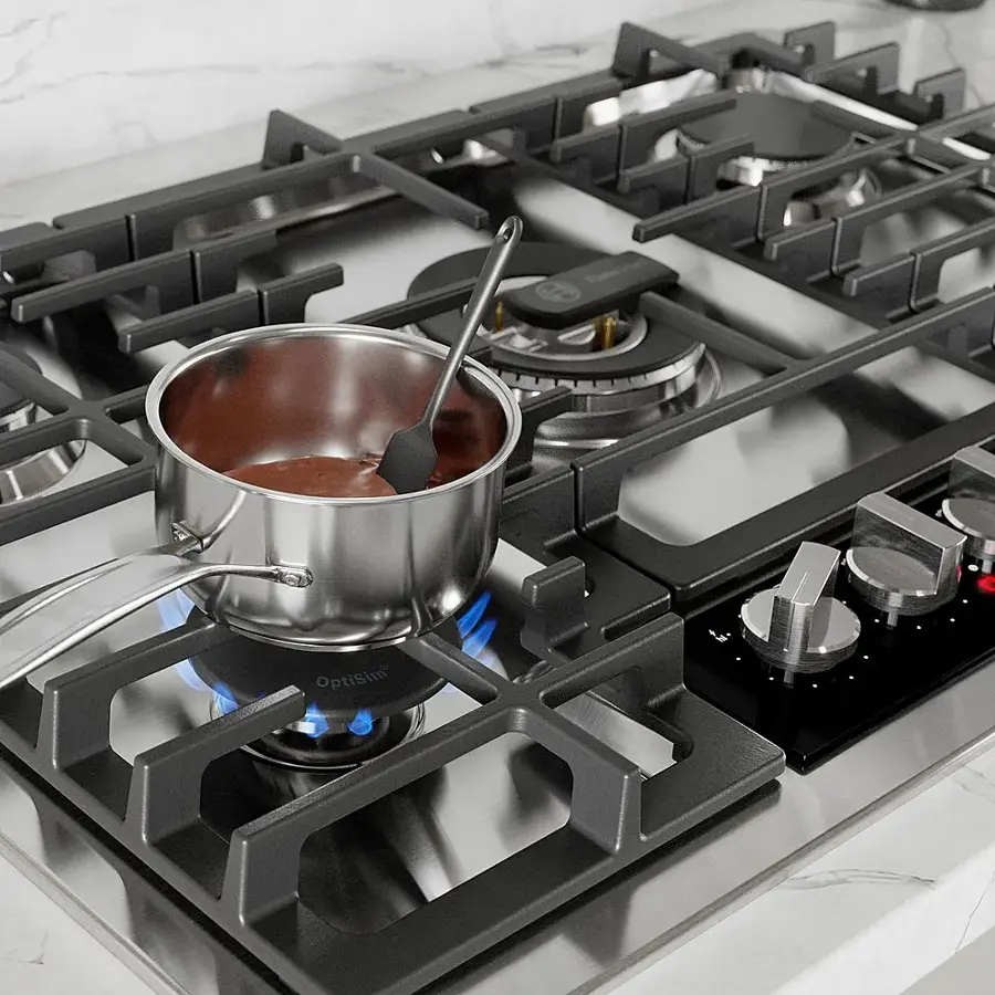 Alt View 16. Bosch - Benchmark Series 30" Built-In Gas Cooktop with 5 burners with FlameSelect - Stainless Steel.