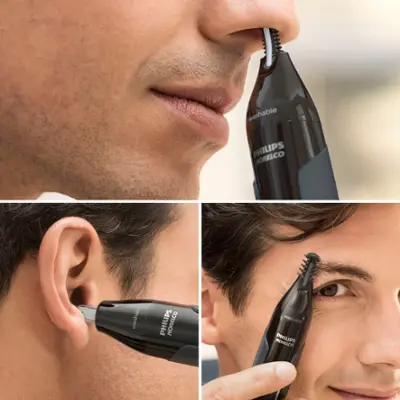 Philips Norelco Nose Trimmer 3000, for Nose, Ears Eyebrows, NT3600/62 - Black