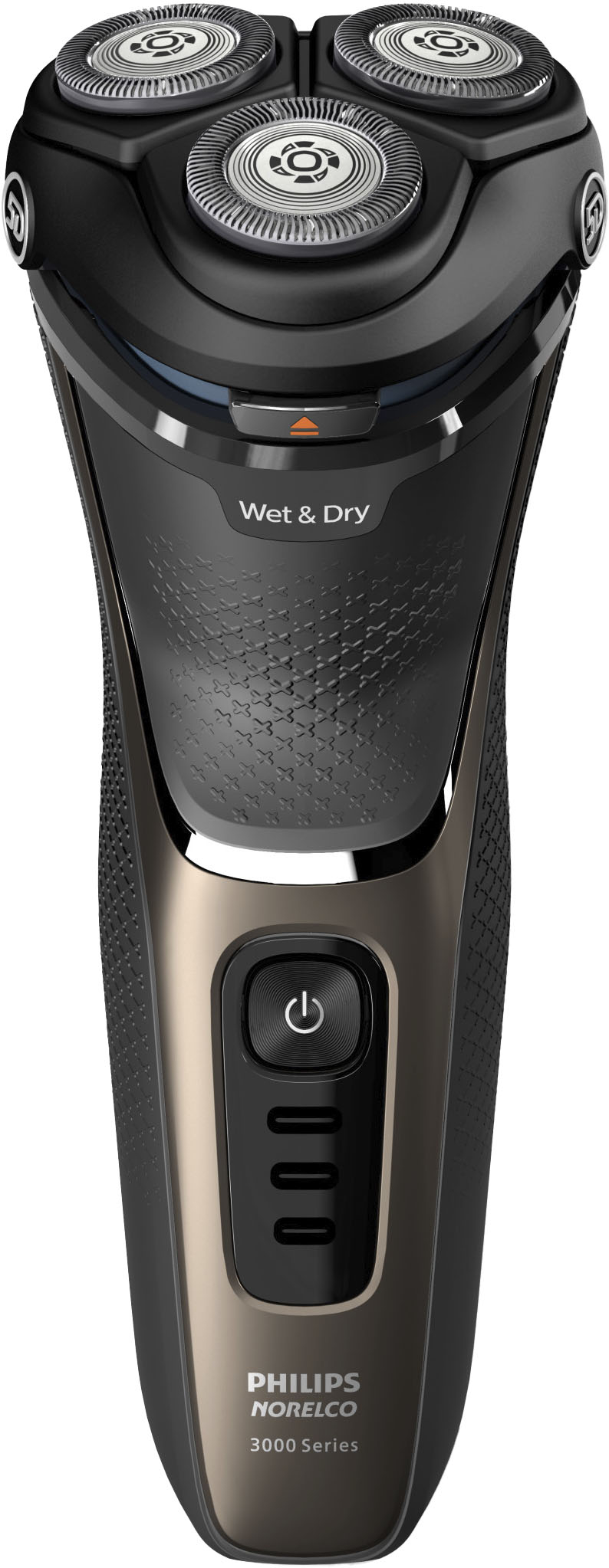 Angle View: Philips Norelco CareTouch, Rechargeable Wet/Dry Electric Shaver with Pop-Up Trimmer - Ash Gold