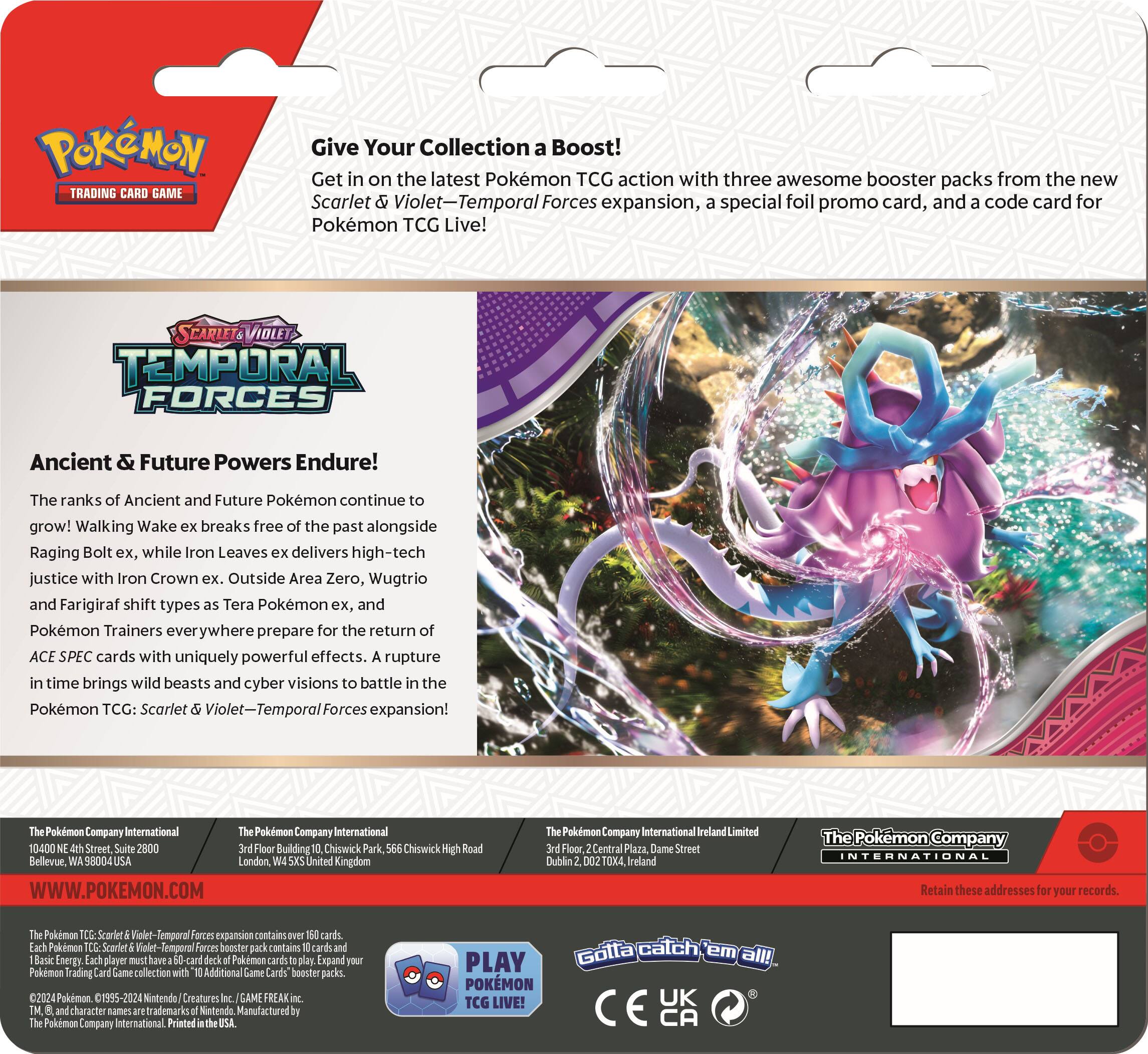 Alt View 11. Pokémon - Pokémon TCG: Scarlet & Violet— Temporal Forces 3pk Booster - Styles May Vary.