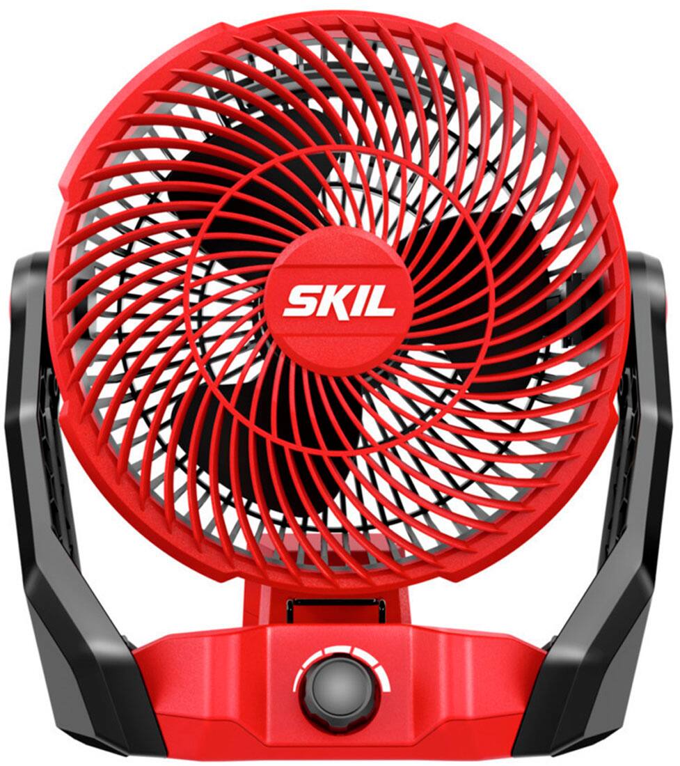 Front. Skil - SKIL 12/20V Multi Volt Brushless 7in. Fan, Tool Only - Red.