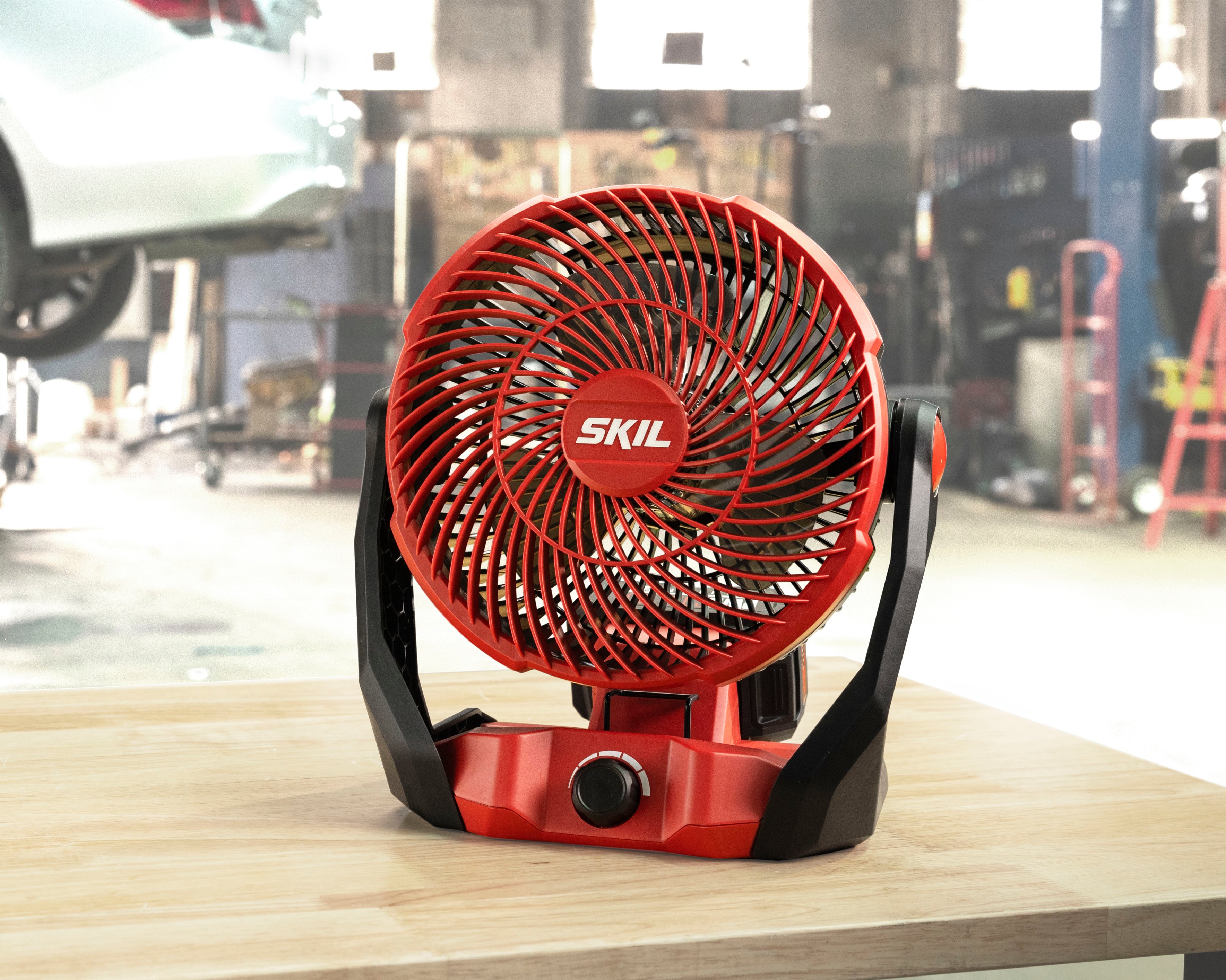 Angle View: SKIL 12/20V Multi Volt Brushless 7in. Fan, Tool Only - Red