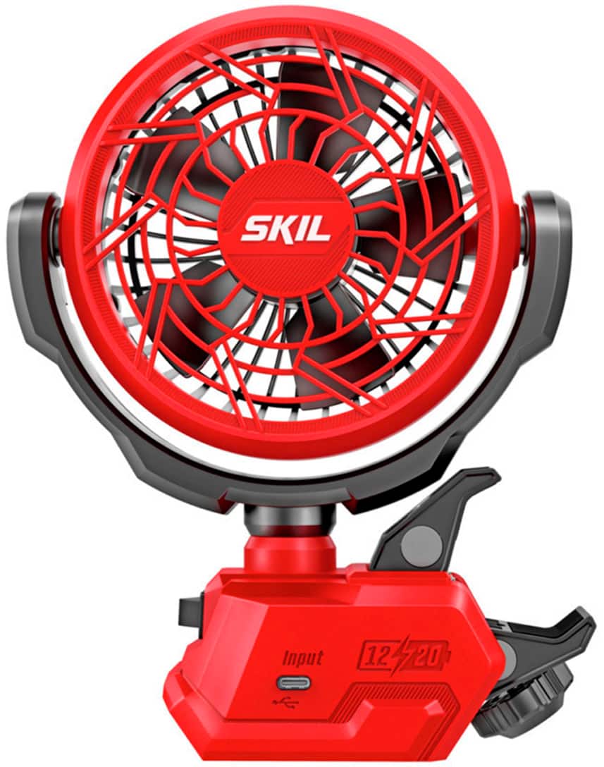 Skil - 12/20V Multi Volt Brushless 4in. Clamp Fan, Tool Only - Red - Front_Zoom