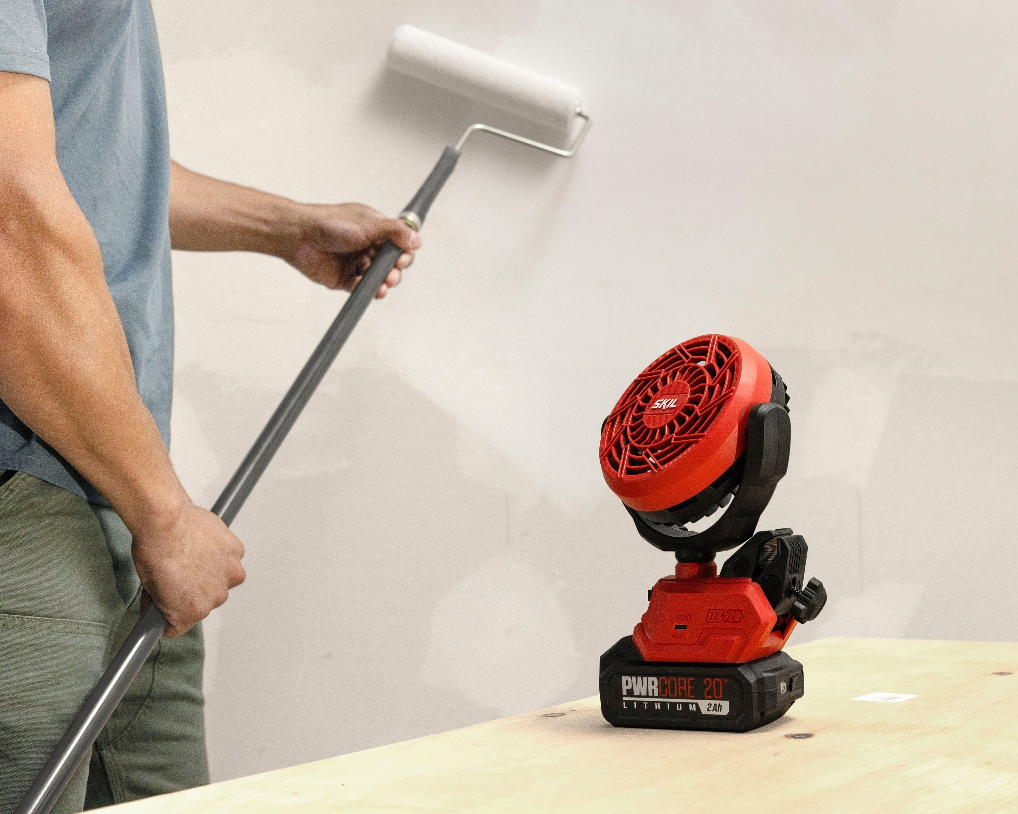 Alt View 11. Skil - SKIL 12/20V Multi Volt Brushless 4in. Clamp Fan, Tool Only - Red.