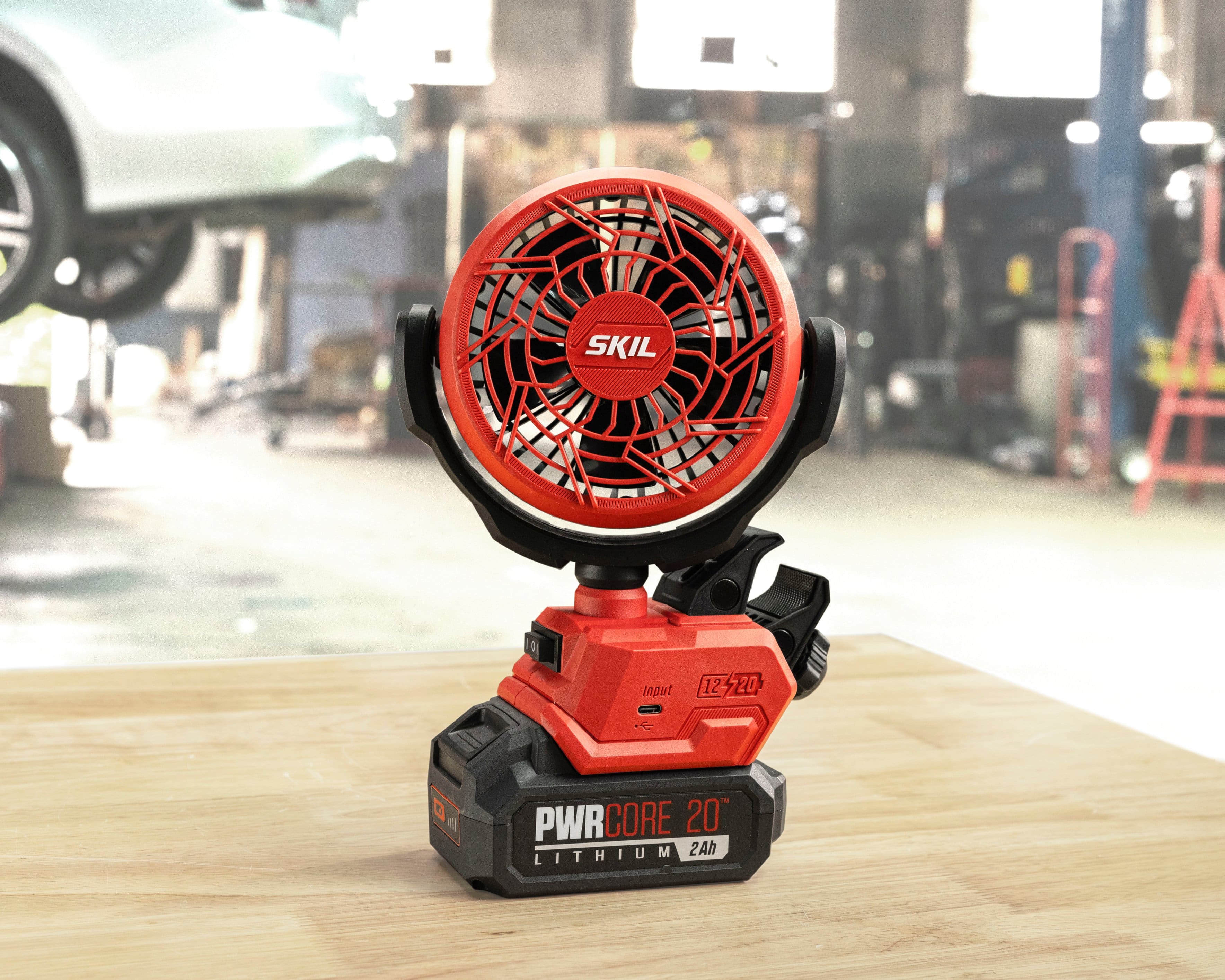 Alt View 13. Skil - SKIL 12/20V Multi Volt Brushless 4in. Clamp Fan, Tool Only - Red.