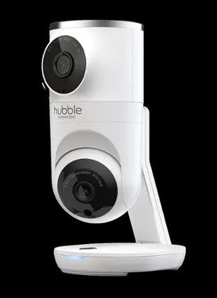 Front. Hubble Connected - Nursery Pal Dual Vision Smart Camera Wi-Fi Baby Monitor with AI Motion Tracking - White.