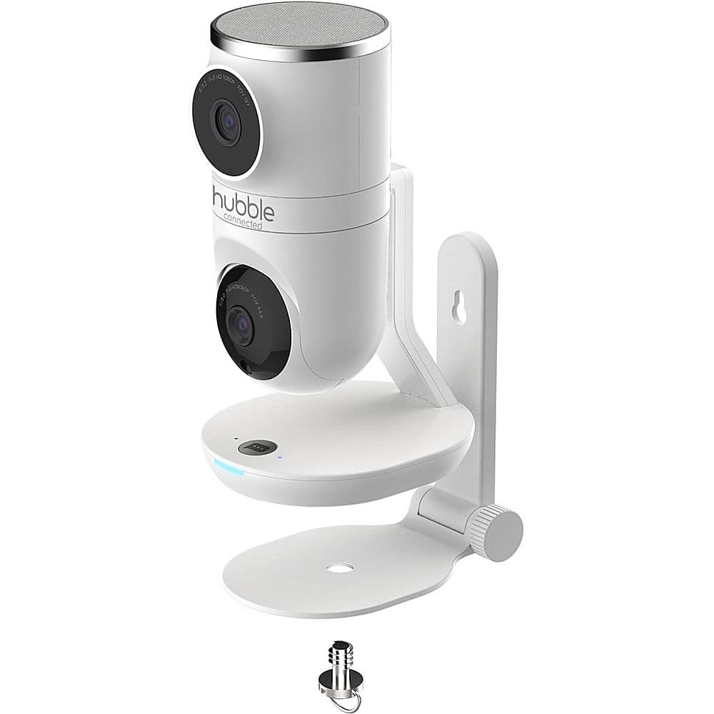 Alt View 12. Hubble Connected - Nursery Pal Dual Vision Smart Camera Wi-Fi Baby Monitor with AI Motion Tracking - White.