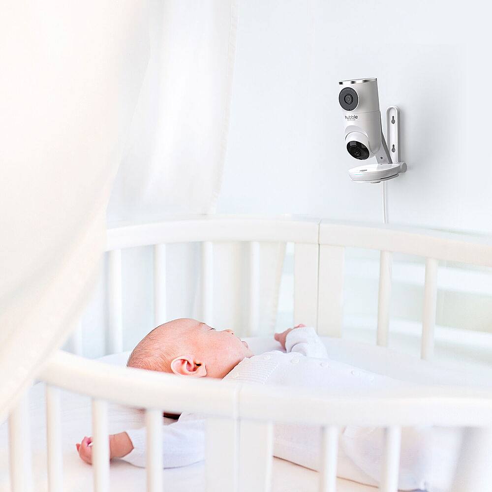 Alt View 16. Hubble Connected - Nursery Pal Dual Vision Smart Camera Wi-Fi Baby Monitor with AI Motion Tracking - White.
