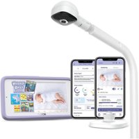 Hubble Connected - SkyVision Pro AI-Enhanced HD Smart Camera Baby Monitor, Travel-Friendly Parent Unit, Crib Mount, and Covered Face Alert - White - Front_Zoom