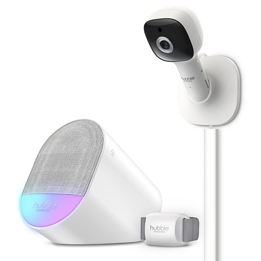 Hubble Connected - Guardian Cam Smart Connected Wi-Fi Enabled Baby Movement Wearable Monitor - White - Front_Zoom