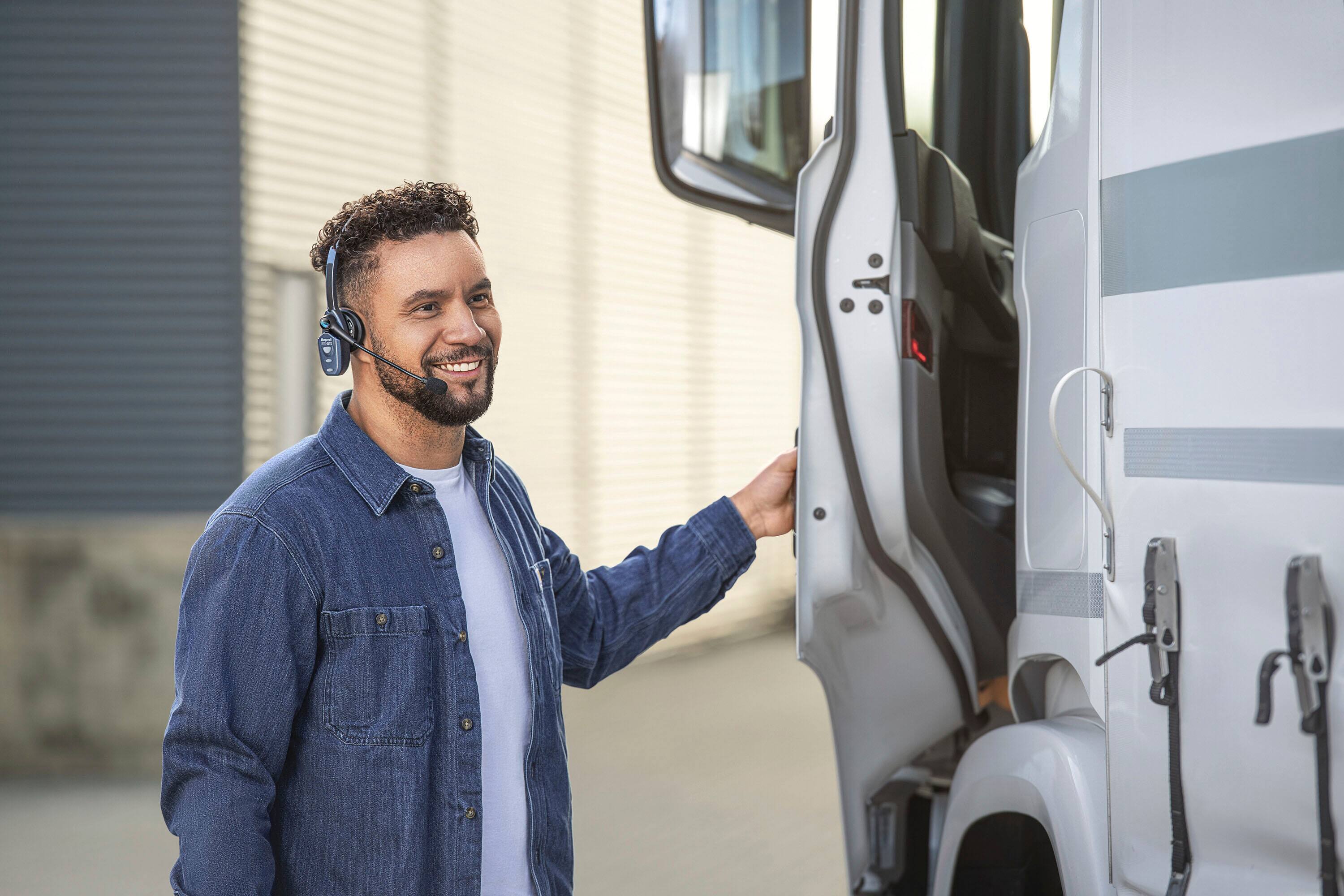 Alt View 11. BlueParrott - B250-XTS Wireless Bluetooth Mono Headset with 91% Noise-Cancelling Microphone - Blue.